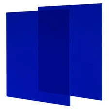 2 Pcs Transparent Acrylic Sheets 1/8" Thick Plastic Sheets 8x8 Inch, Dark Blue
