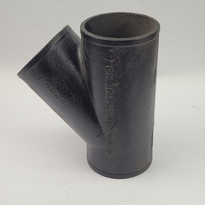 Charlotte NH20 Cast Iron Wye Pipe Fitting, 9-1/2'' L, 4-1/2'' OD, 4'' ID - USED