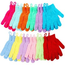 Shower Gloves,24 Pcs Exfoliating Bath 1 Count Pack of 24 , Colorful