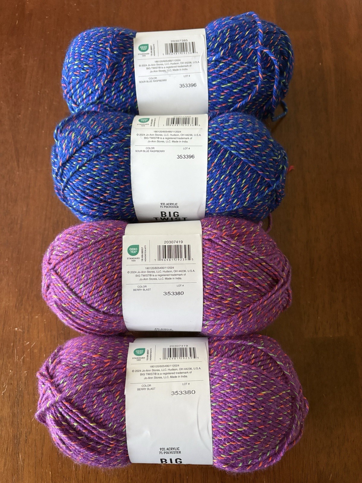 Big Twist Jellybean - Sour Blue Raspberry & Berry Blast - NEW - Lot of 4