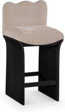 Meridian Furniture 11072Beige-C Shaw Art Deco Counter Stool Soft Beige 19"