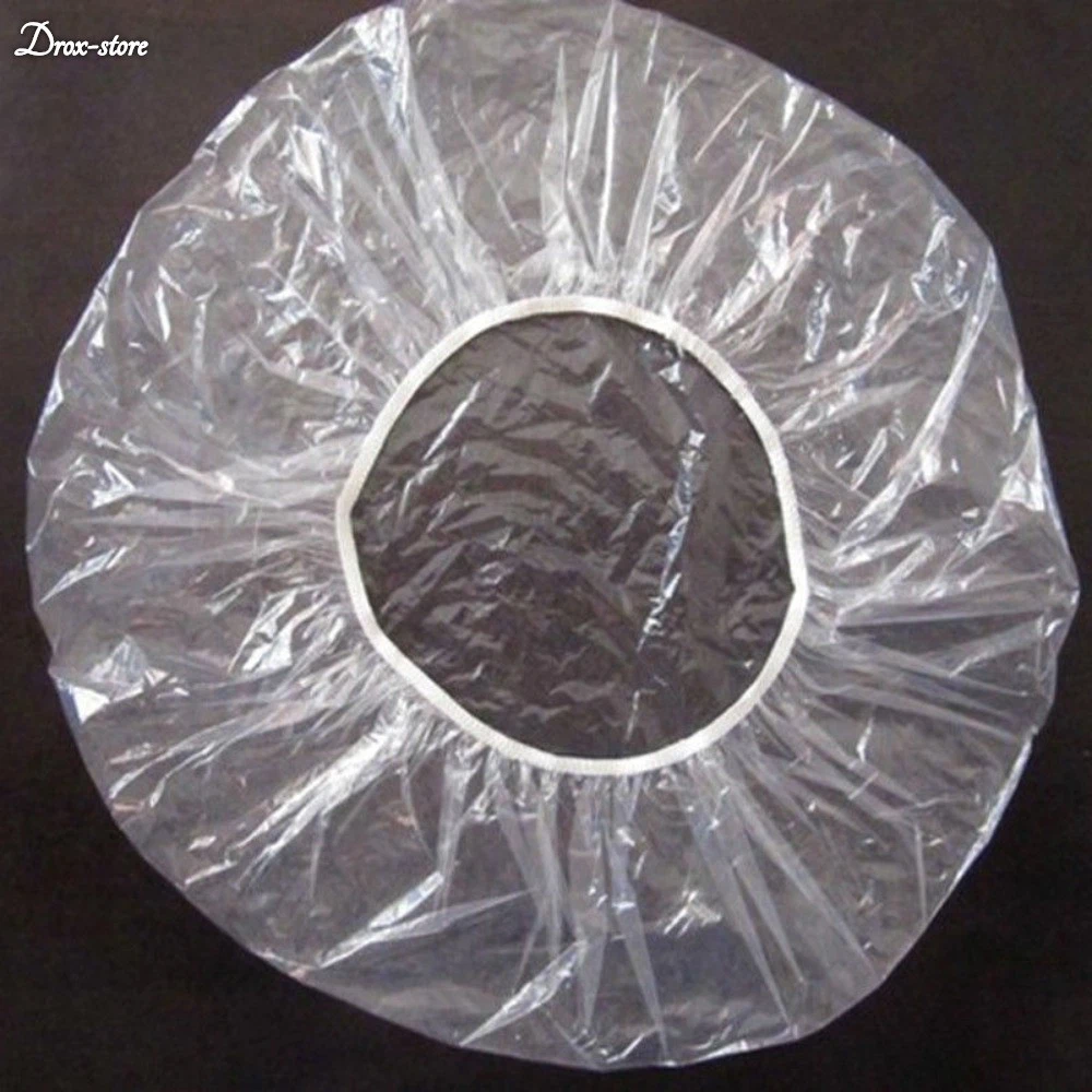 100Pcs/Lot Disposable Shower Cap Women Men Plastic Hat Bath Caps for Spa Us Hair