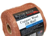 Copper Wool (FINE Grade) - 1lb Roll - by Rogue River Tools. Made in USA! Pure
