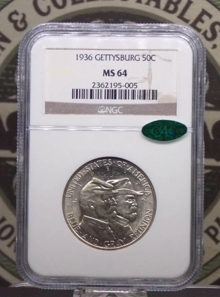 1936 Commemorative *GETTYSBURG* Half Dollar 50c NGC MS64 CAC #005 BU ECC&C, Inc. - Image 3 of 4
