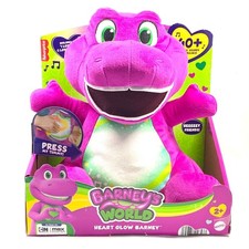 Fisher-Price Barney's World Heart Glow Plush Toy With 40 Songs Sounds Phrases