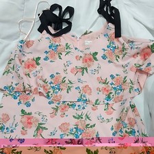 Miss Selfridge Pink Floral Mini Dress V-Neck Chiffon Ruffle Zip UK 12