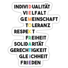 Demokratie Werte Der Vielfalt Aufkleber Stick...