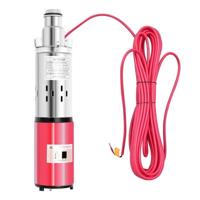 12V Solar Submersible Pump Deep Well Water DC Pump Stainless Steel 1500L/H US