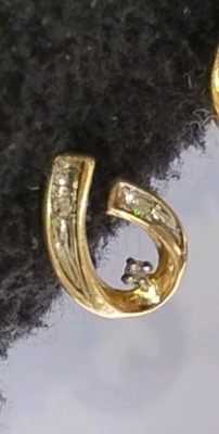 Zweifarbige Gelb & Weiß 10K & 14K Gold Ohrstecker Diamant Ohrringe