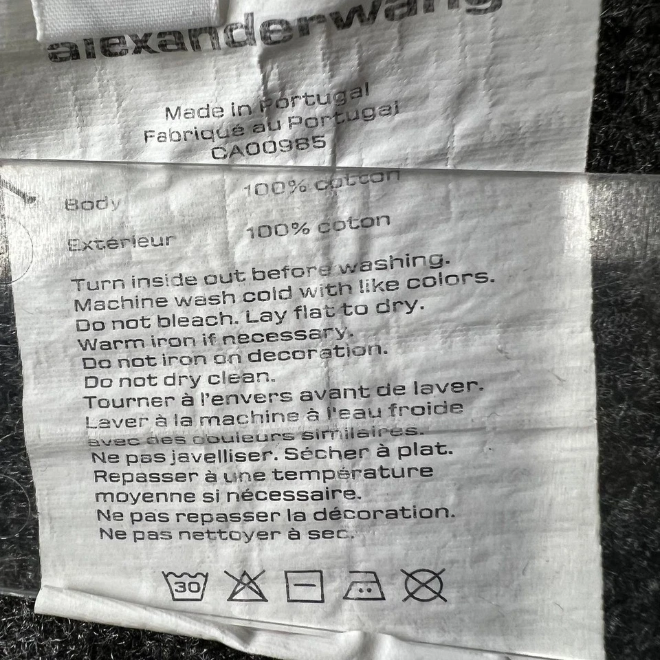 Calça de Moletom Feminina ALEXANDER WANG Logotipo Pintura Puff Tamanho XS Cinza Gelo - Imagem 3 de 4