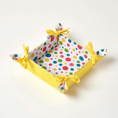 Wendebrotkorb Baumwolle Polka Dots Multi faltbar für Brötchen Eier