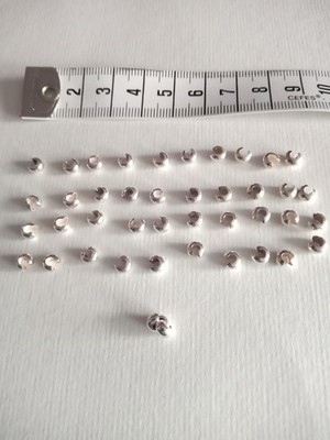 42 Kaschierkugeln 0,4 925/Silber für Crimps bis 2,5 mm