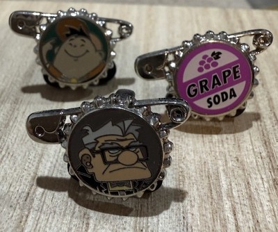 TINY Kingdom LR Pin Pixar UP Bottle Cap Carl Grape Soda Russell