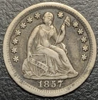 1857 O Stars Seated Liberty Silver Half Dime H10c Original VF+ US Type Set Coin