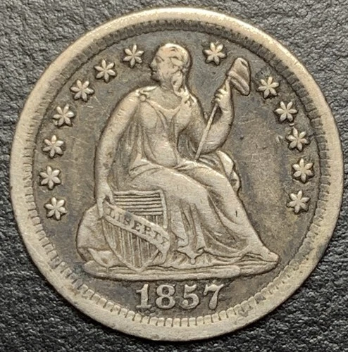 1857 O Stars Seated Liberty Silver Half Dime H10c Original VF+ US Type Set Coin
