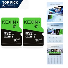 16GB Micro SD Card 2 Pack with SD Adapter UHS-I Class 10 Full HD microSDHC