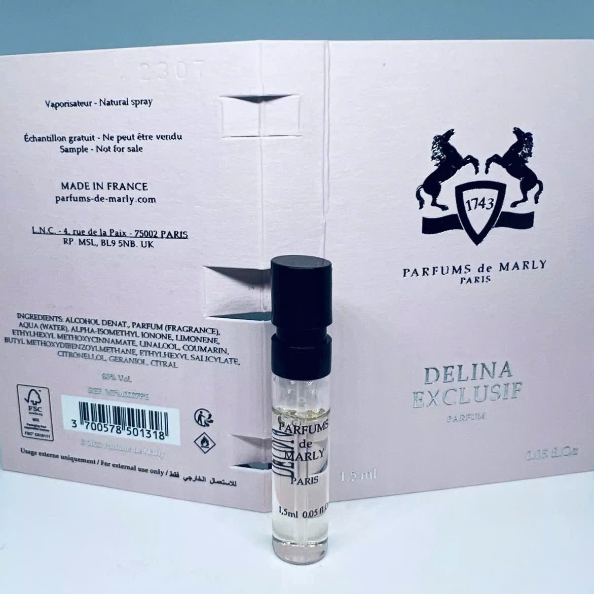 DELINA EXCLUSIF Parfums de Marly EDP Sample Spray 2ml/0.06oz - Authentic Vial