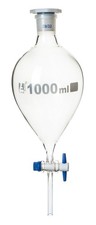 EISCO Squibb Separating Funnel, 1000ml - 29/32 Plastic Stopper, PTFE Key...
