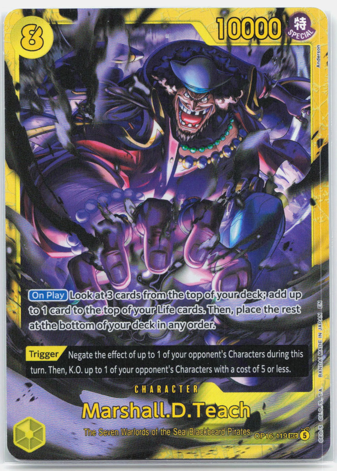 Marshall.D.Teach - OP16-119 The Time of Battle SEC One Piece - NM/MINT