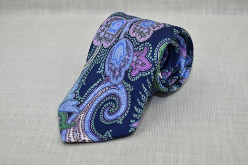 Paul Fredrick Long Necktie 100% Silk Paisley Designer Tie Preppy Dress Suit 67" - Picture 2 of 17