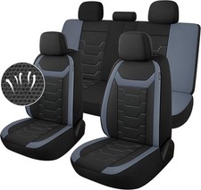 Breathable Car Seat Covers Full Seats,3D Air Mesh Cloth Full Set Black/Gray