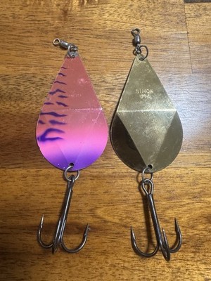 Hawken Simon Wobbler Salmon Fishing Spoon Lure Lot Of 2
