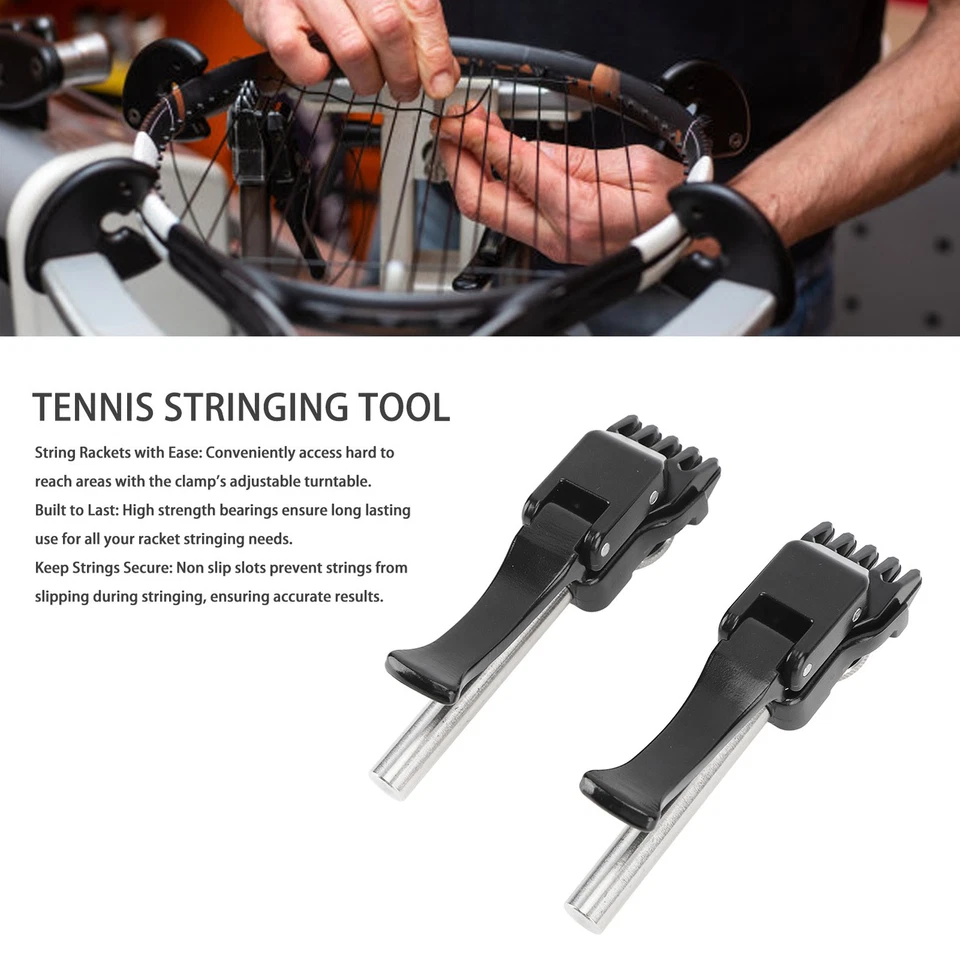 1Pair Black Badminton Stringing Clamp Tennis Flying Clamp Recket Clamp -H - Image 4 of 4