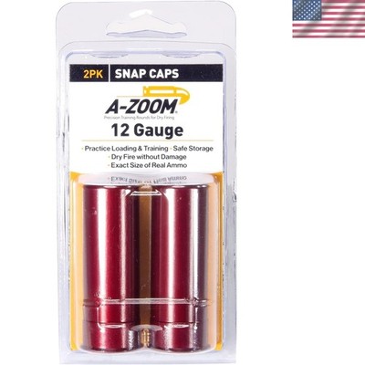 Red 12 Gauge Snap Caps for Safe Firearm Practice   Pack of Two Aluminum Rounds