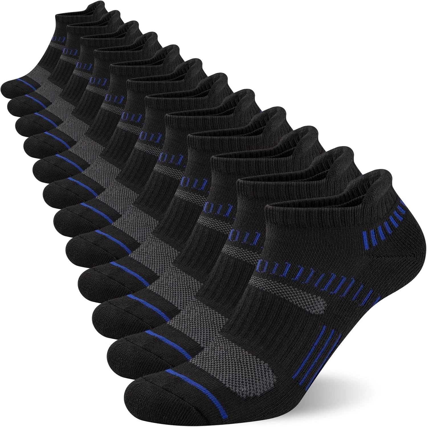 Mens Ankle Socks Athletic Cushioned Breathable Low Cut Tab With Arch Sup