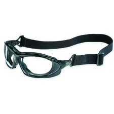 Safety Goggles, Clear Lens/Black Frame, Anti-Scratch, Non-Vented, Dielectric,
