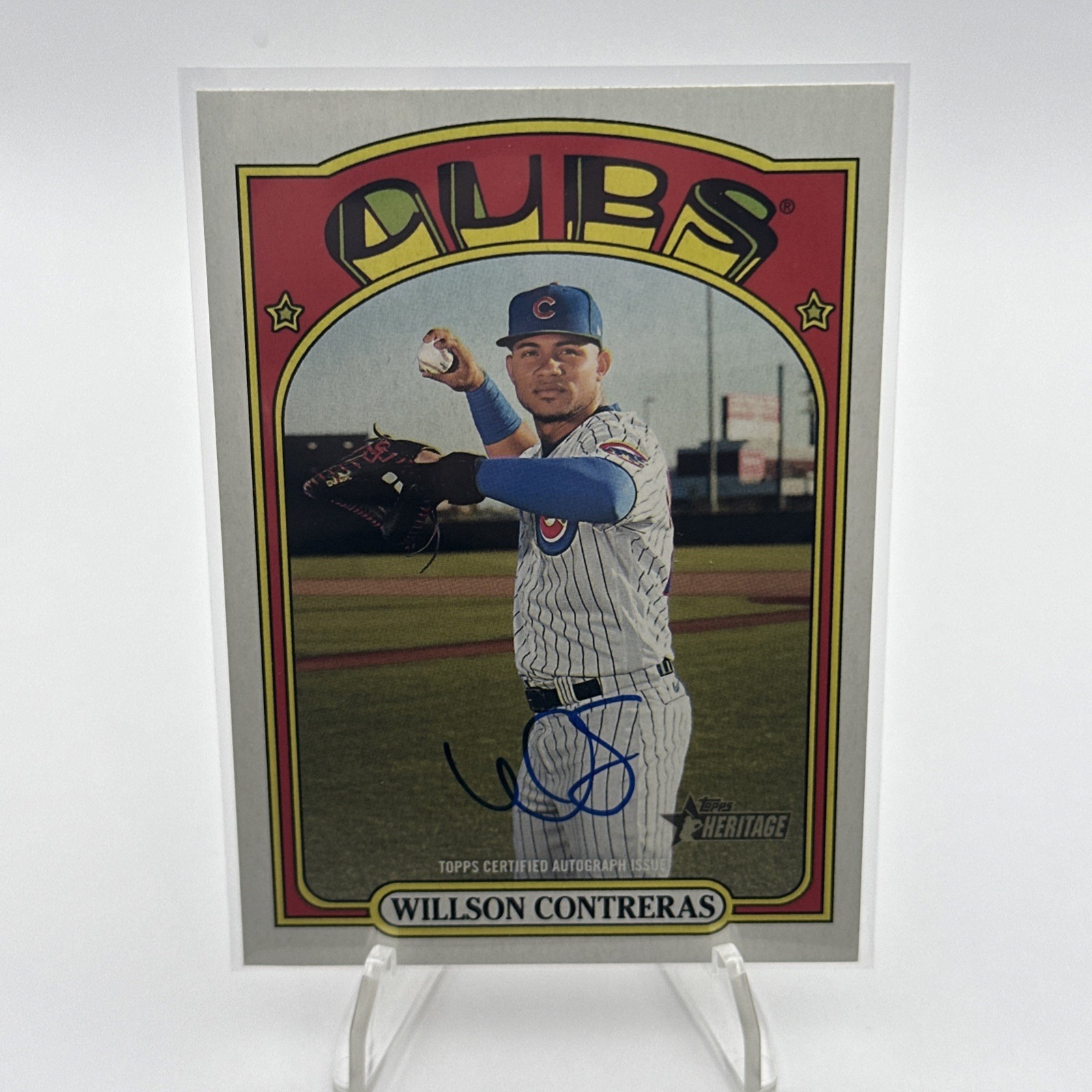 2021 Topps Heritage #ROA-WC Willson Contreras Real One Autographs Cubs