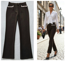 PRADA Italy dress-up or leisure wool-stretch embellished pants $1,895  i-40 us-4