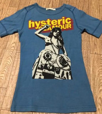 Rare Hysteric Glamour Girl Print T-Shirt Cashmere Blend Blue-gray Free Japan
