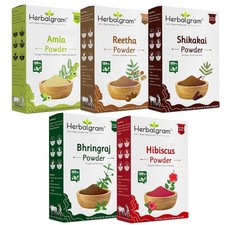 Pure and Natural Amla Reetha Shikakai Bhringraj Hibiscus Powder 500gm