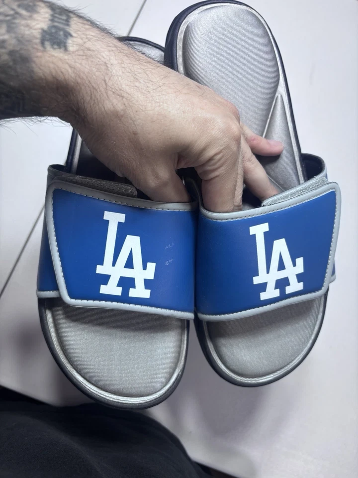 Sandalias para hombre MLB Los Angeles Dodgers azules grises sin marca talla 11/12 Foto 3 de 4