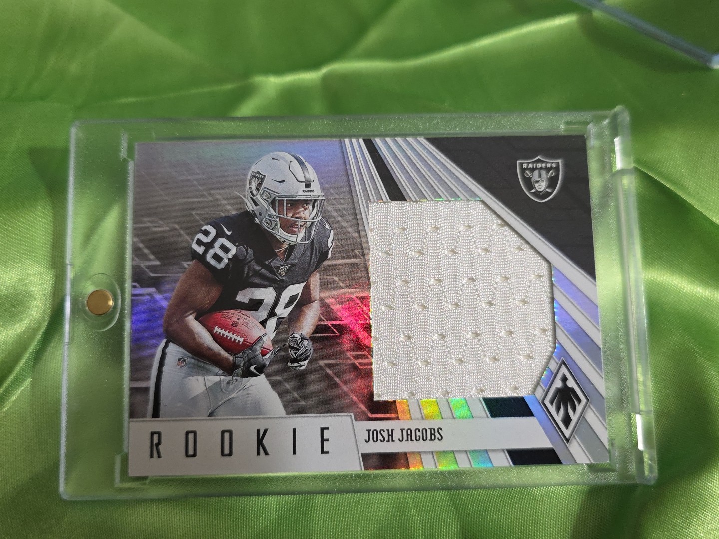 🔥2019 Panini Phoenix RPJ Memorabilia Josh Jacobs ROOKIE /100 RAIDERS PACKERS🔥