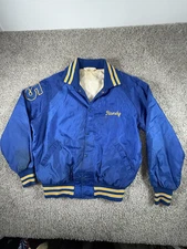 Vintage Gem Sportswear Bomber Nylon Jacket Streetwear Coat Blue Yellow Large