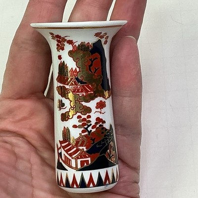 Franklin Mint Miniature Gold Gilt Village Vase Treasures Of The Shoguns 3  JAPAN