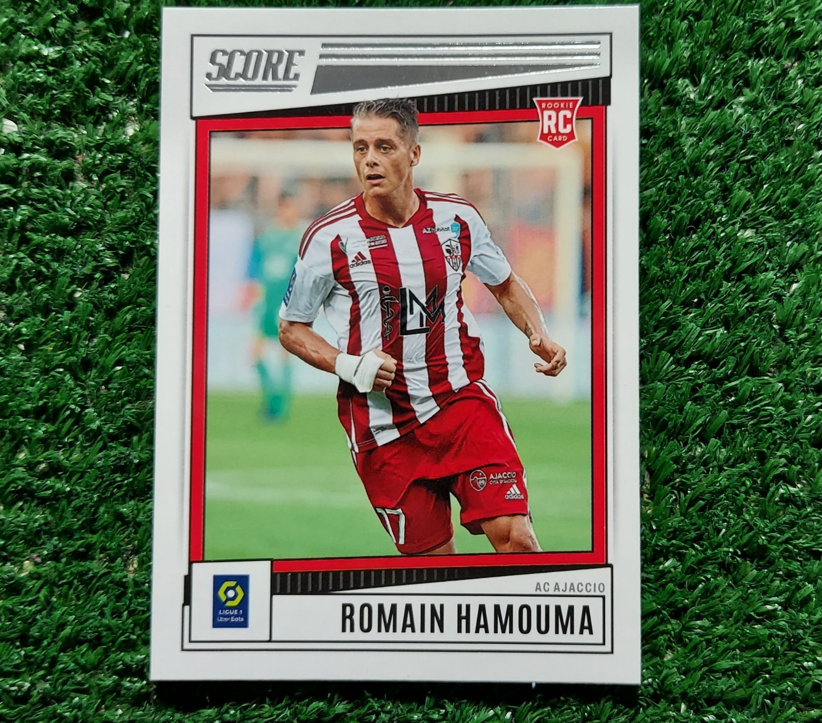CARD SCORE LIGUE 1 2022/23 AJACCIO n°9 HAMOUMA PANINI CARTA CALCIO 2023 ⚽️