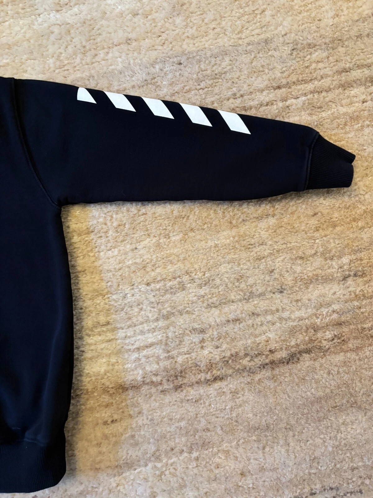 Felpa nera Off White bambino gomma logo freccia taglia 8 anni SPEDIZIONE GRATUITA