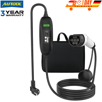  2024 EV Ladegerät Typ 2 8A~16A EV Ladekabel für Elektroauto 5M 3,5KW Timer DE