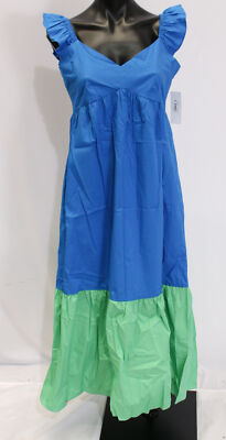 Donna Morgan Women's Colorblock Print Maxi Dress CD4 Directoire Blue/Katydid US4