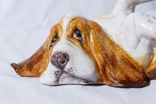 Handgefertigte Studiokeramik Keramik Bassett Hound Hund Hund Skulptur 13" - Bild 2 von 5