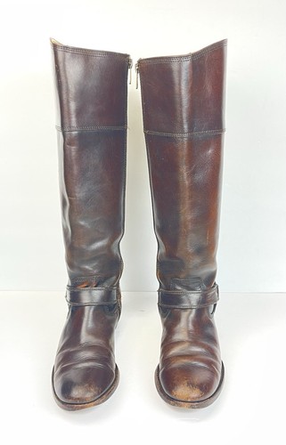 FRYE Melissa Harness Inside Zip Tall Brown Leather Boots Sz 6.5B 76929 $438 EUC - Picture 3 of 10