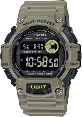 CASIO SCHLAMMRESISTENTE DIGITALUHR 100M WASSERSTOPPUHR LED LICHT TRT-110H-5BVCF