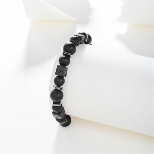 8mm Volcanic Stone Bracelet for Men Lava Wooden Beads Bracelet Tibetan Buddha - Picture 24 of 28