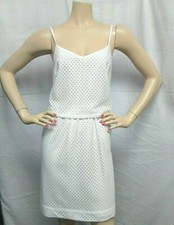 LOFT WHITE EYELET OVERLAY TOP CAREER CASUAL DRESS SIZE: 4 NWT 80