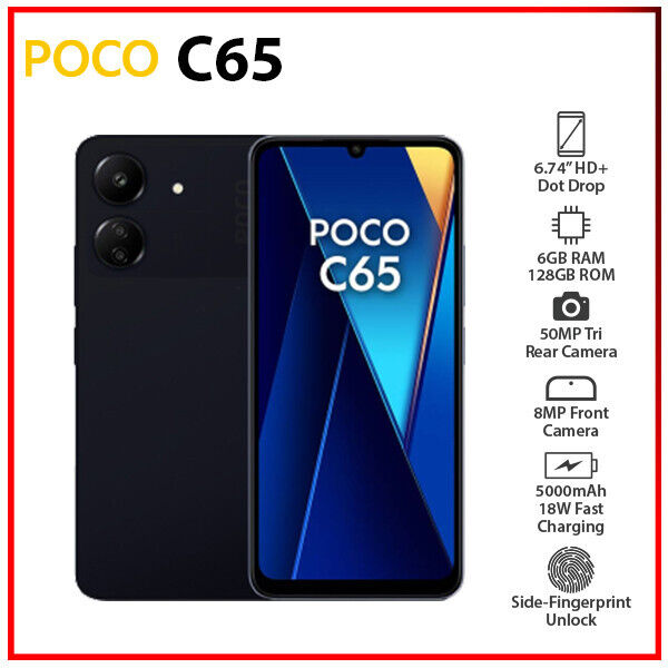 New&Unlocked) Xiaomi POCO C65 6GB+128GB BLACK Dual SIM New&Unlocked) Xiaomi POCO C65 6GB+128GB BLACK Dual SIM
