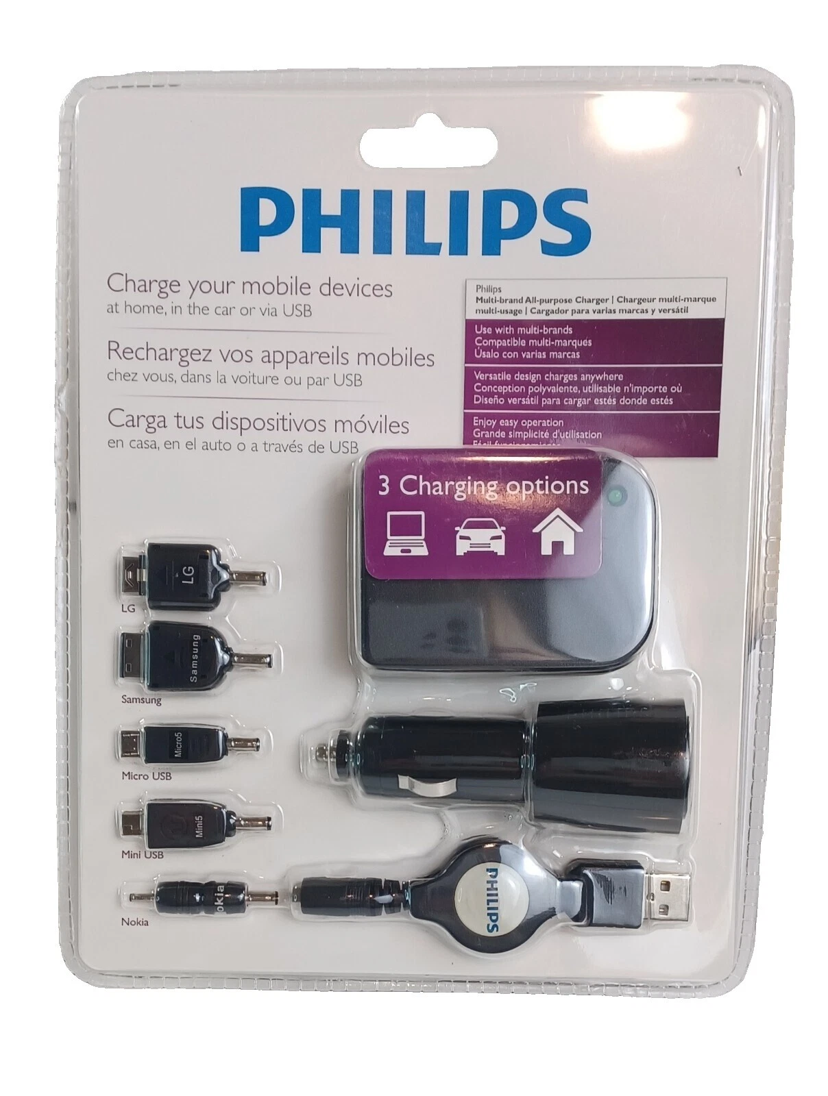 Cargadores universales para teléfono celular Philips para coche