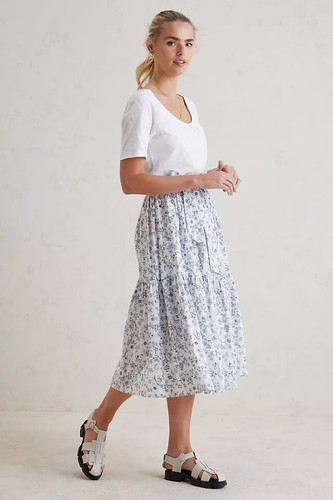 Anthropolgie Amelia White Printed Midi Skirt UK6 - Picture 2 of 10